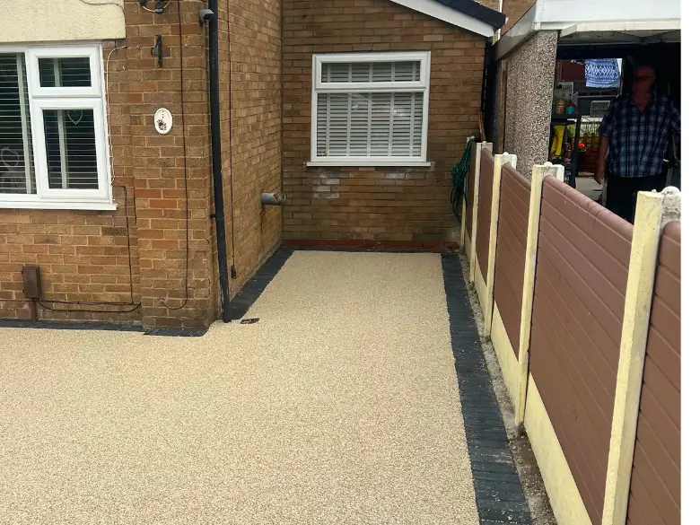 After: Gravel and path to cream resin - S P Groundworks & Driveways