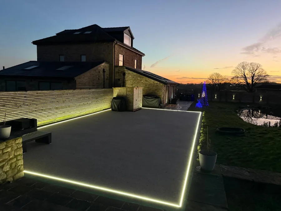 Resin by S P Groundworks & Driveways - Resin patio with LED edge lighting