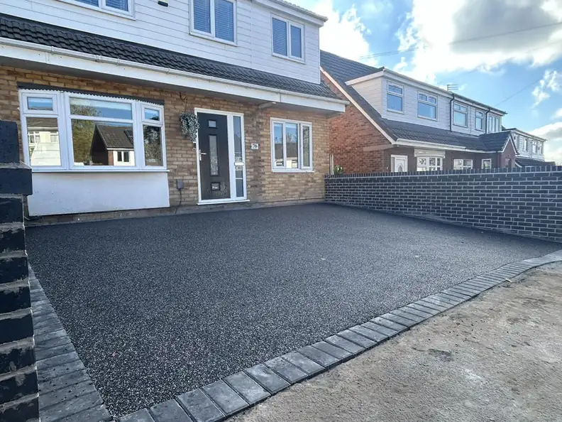 Tarmac by S P Groundworks & Driveways - Tarmac drive with block edge and new wall